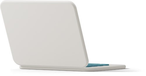 A 3D illustration of a laptop